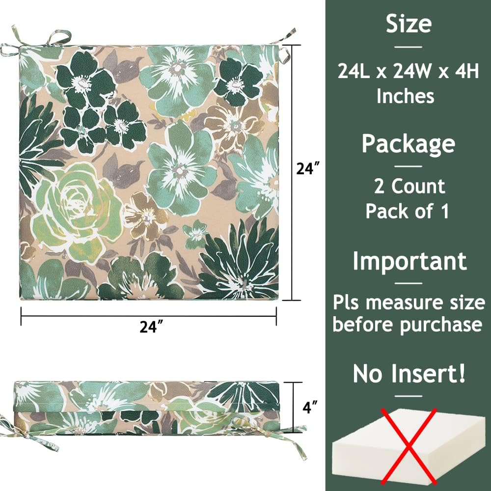 Magpie Fabrics Green Floral Cushion Covers Set of 2