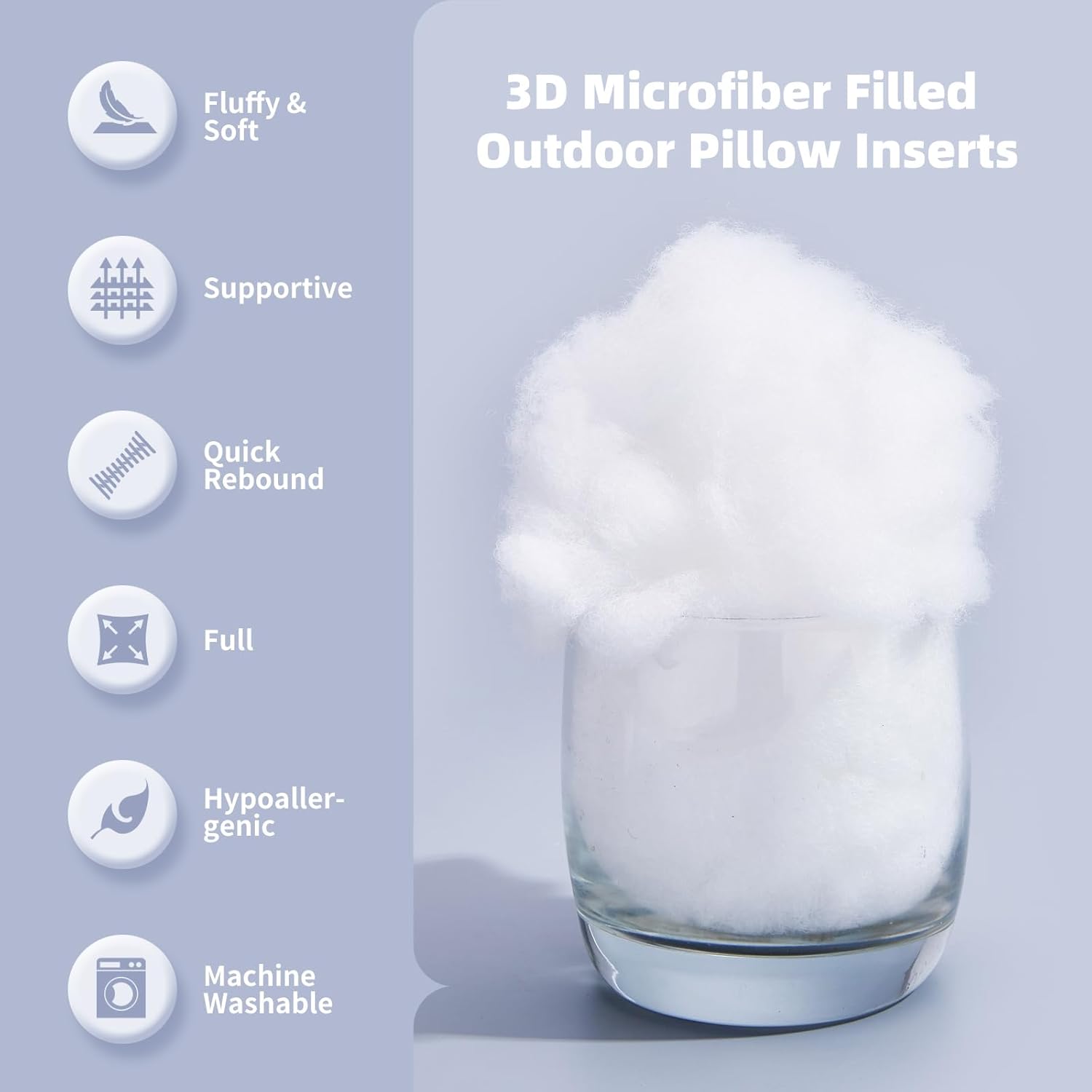 16 x 16 Outdoor Pillow Inserts Pack of 2 White