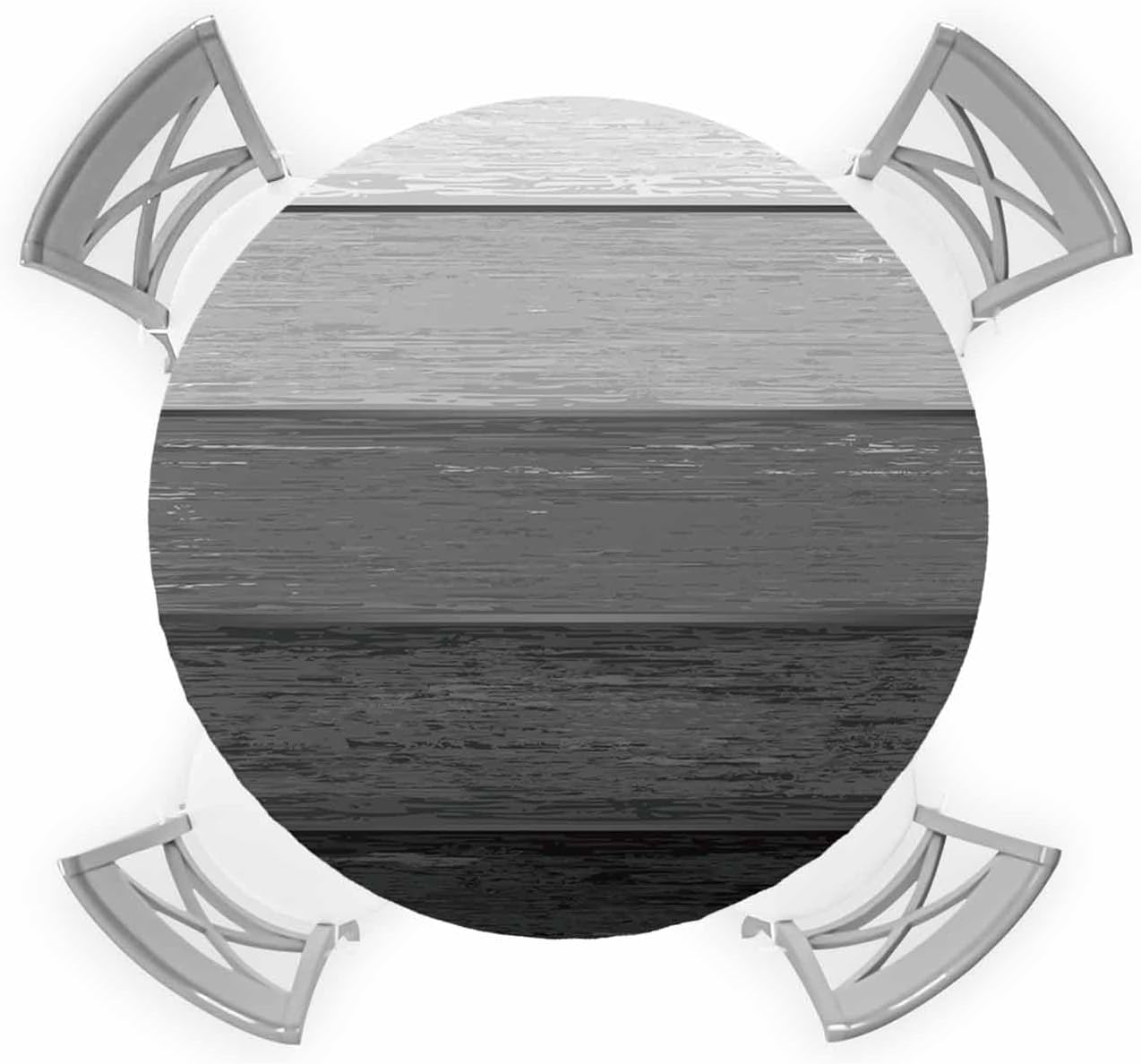 Grey Farmhouse Round Waterproof Table Cover with Elastic