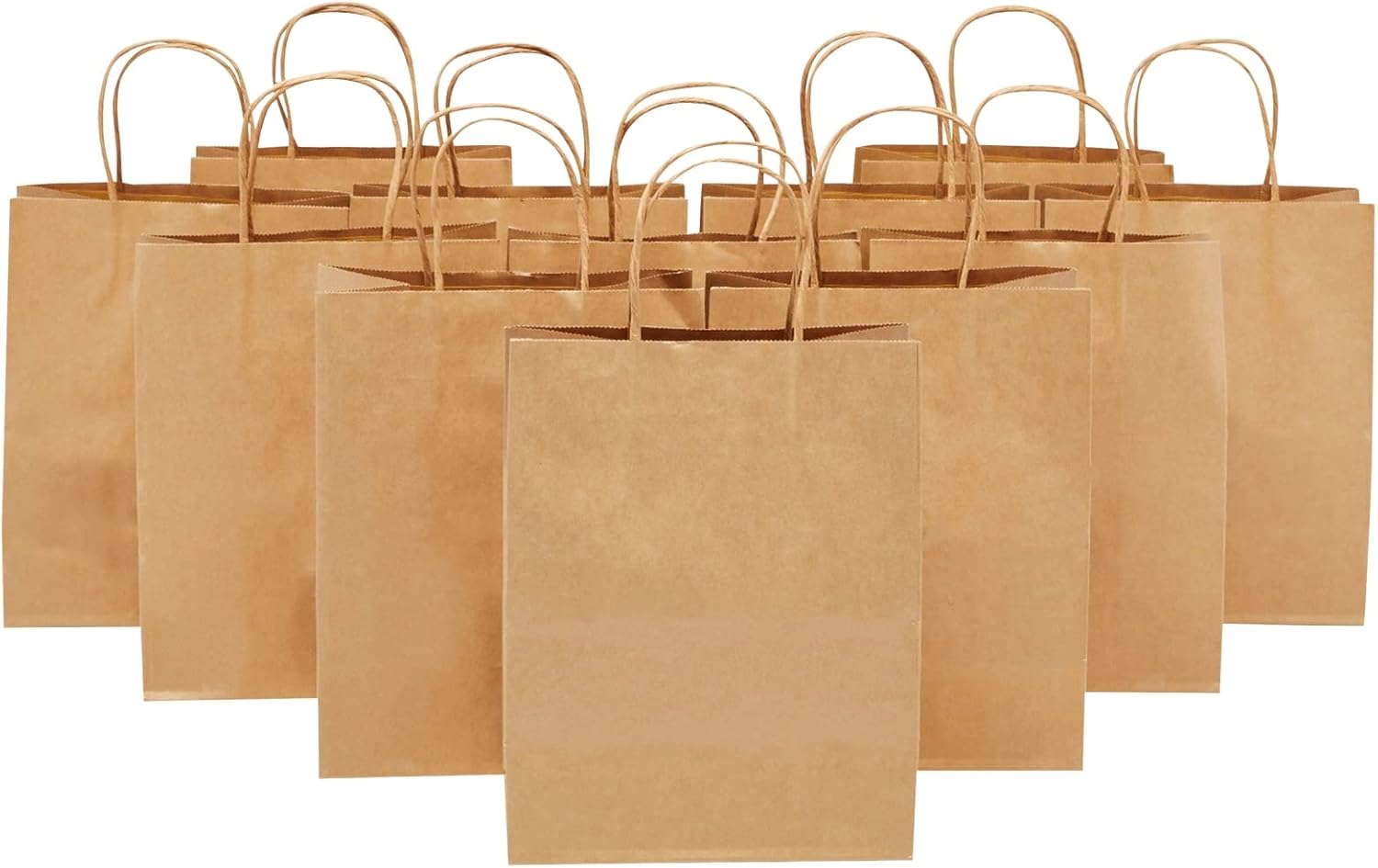 Juvale Brown Gift Bags with Handles - 12 Pack
