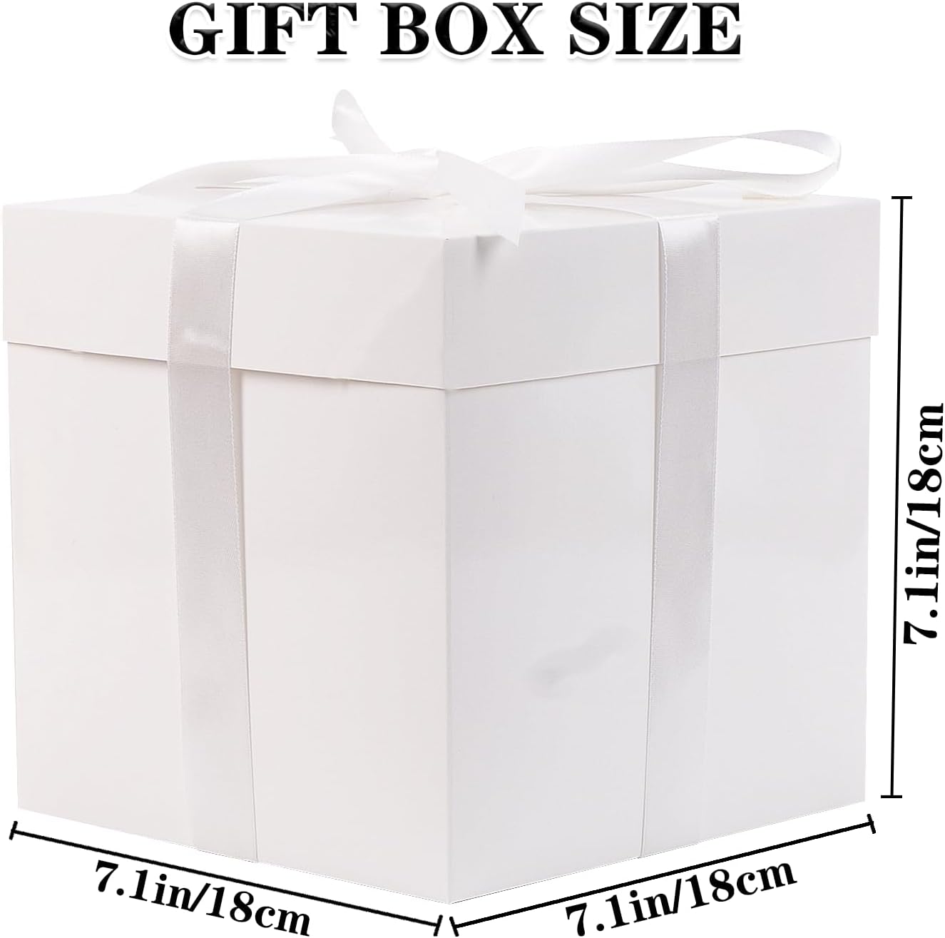 Jaywayang 5 Pack White Gift Boxes with Lids Ribbons and Tissue Papers