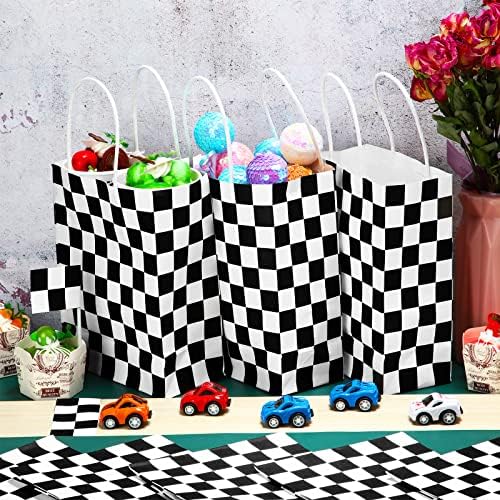 Gersoniel 24 Checkered Race Treat Bags with Handle