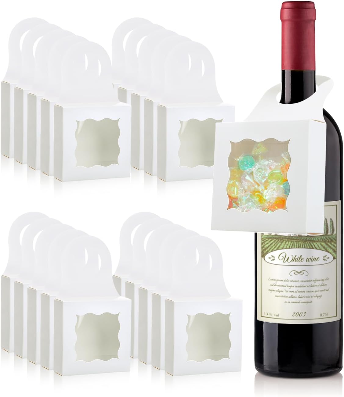 ISKYBOB 20Pcs Wine Bottle Box with Window