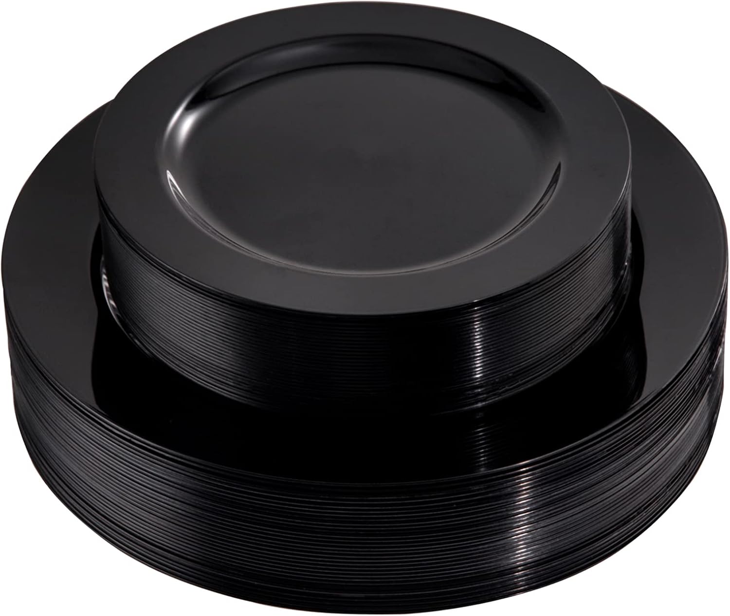 FLOWERCAT 60PCS Heavy Duty Black Disposable Plates