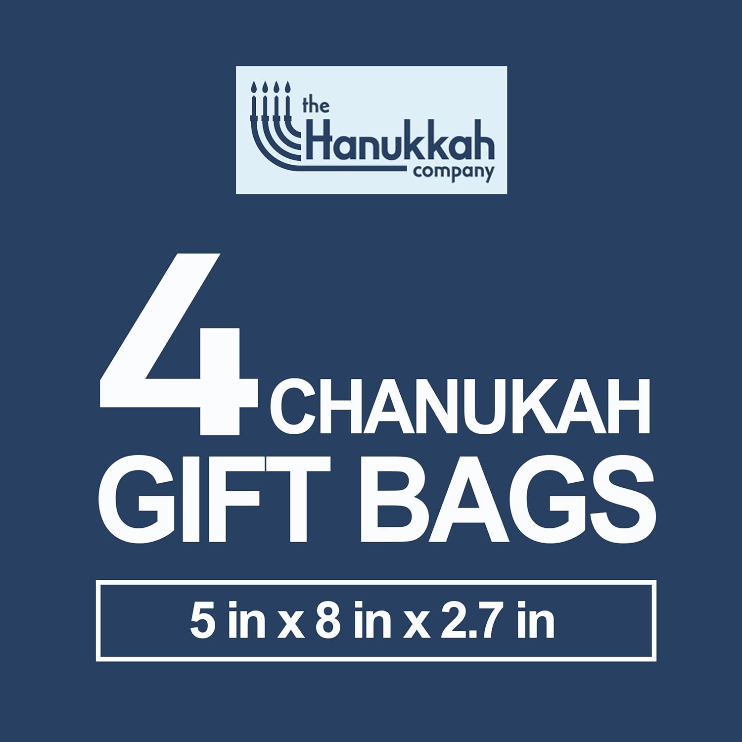 The Hanukkah Company Gift Bags - 4 Pack 5x8 Inch Blue
