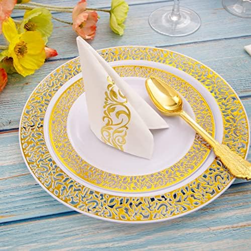 WDF 150 Pack Gold Napkins Disposable 3 Ply