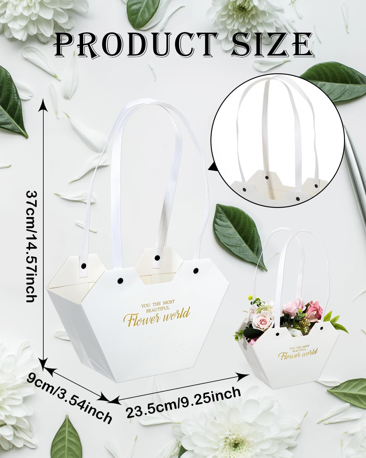 Liobelon 12 Pack Flower Gift Bags With Handles