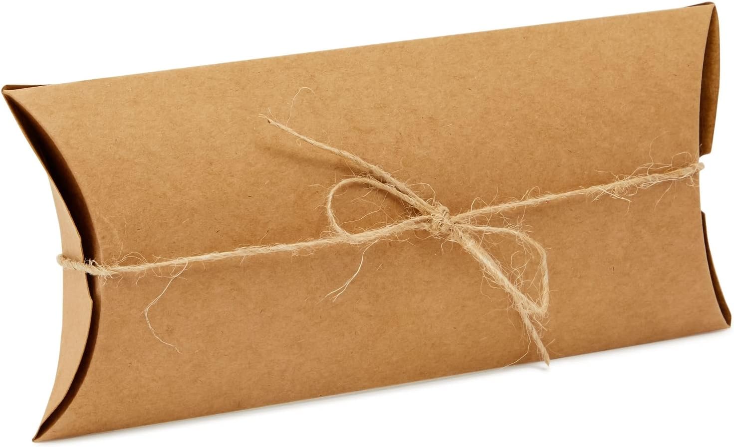 100 Pack Pillow Boxes with Jute Twine for Gifts