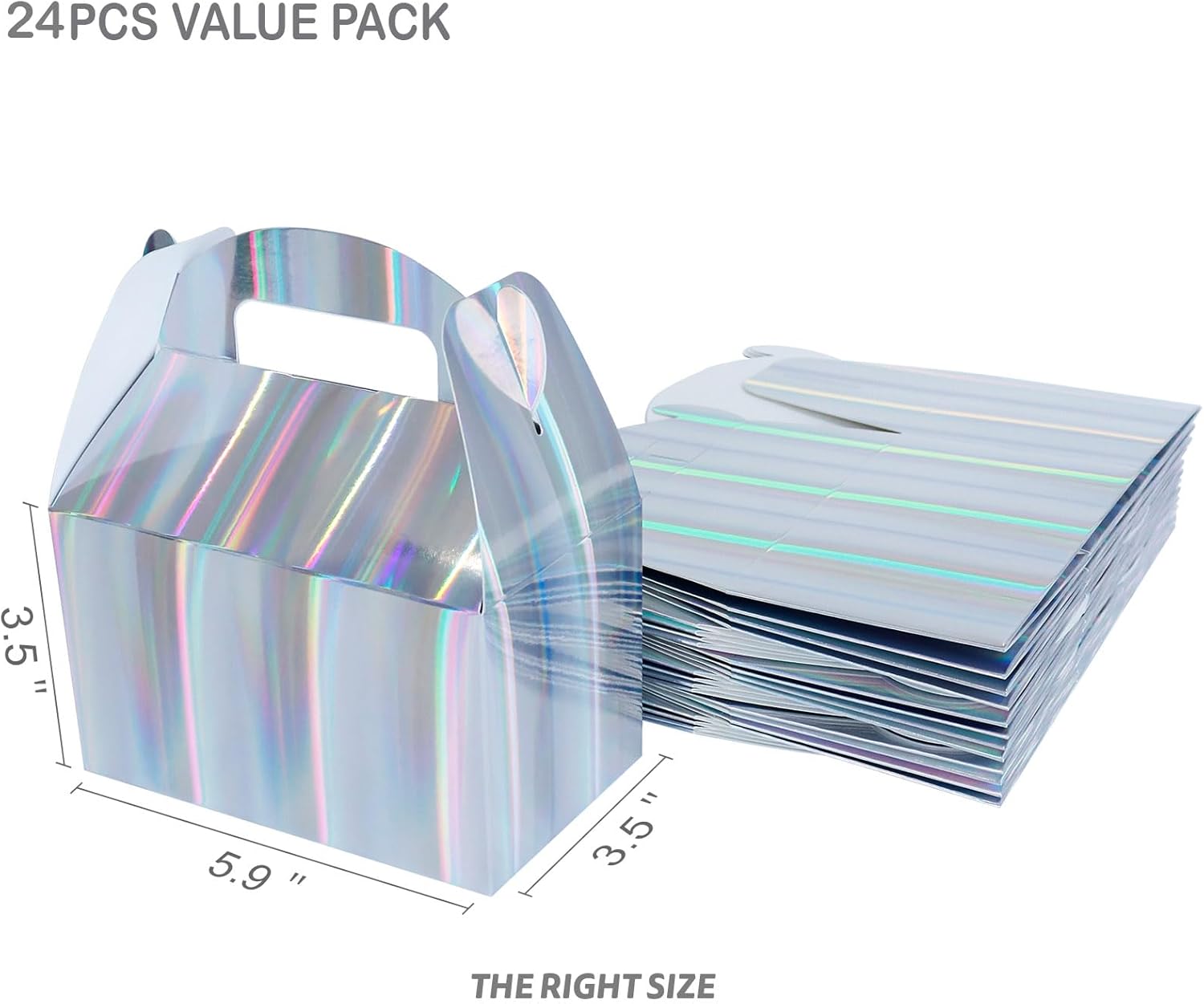 Naleyber Shiny Rainbow Gift Boxes 24pcs Iridescent Treat Containers
