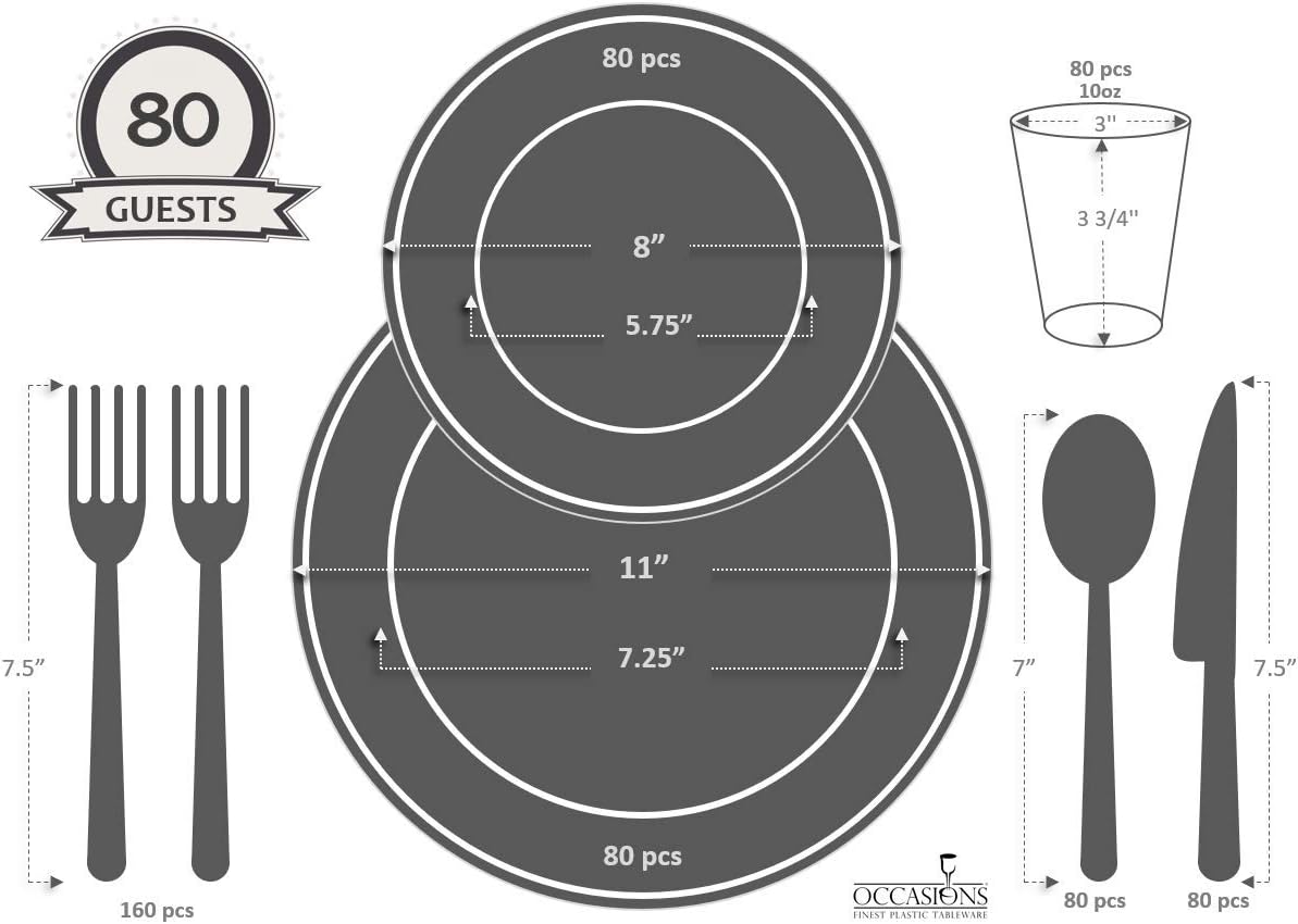 Chateau Collection Ivory 640pcs Plastic Tableware Set