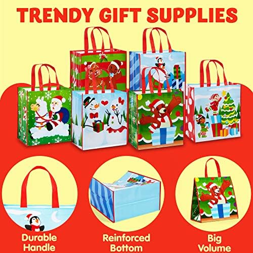JOYIN 12 Extra-Large Christmas Gift Bags With Handles