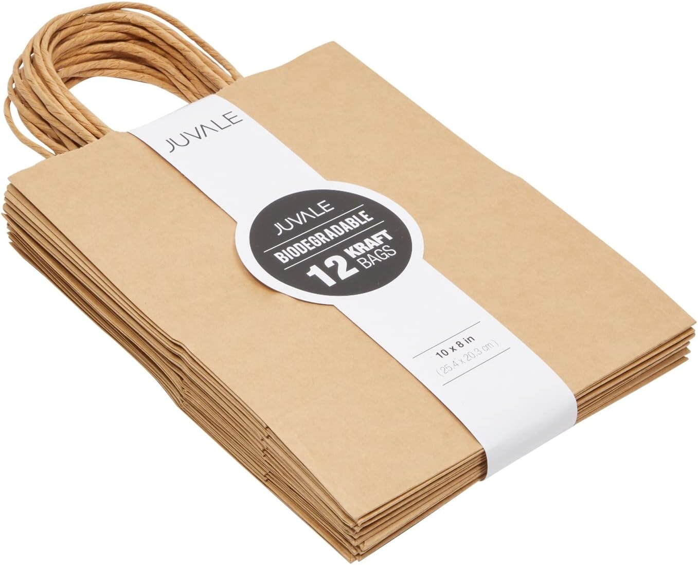 Juvale Brown Gift Bags with Handles - 12 Pack