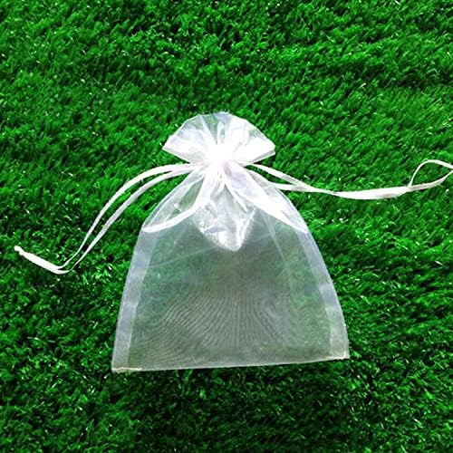 100PCS White Organza Bags 3x4 Inches Drawstring Gift Pouch