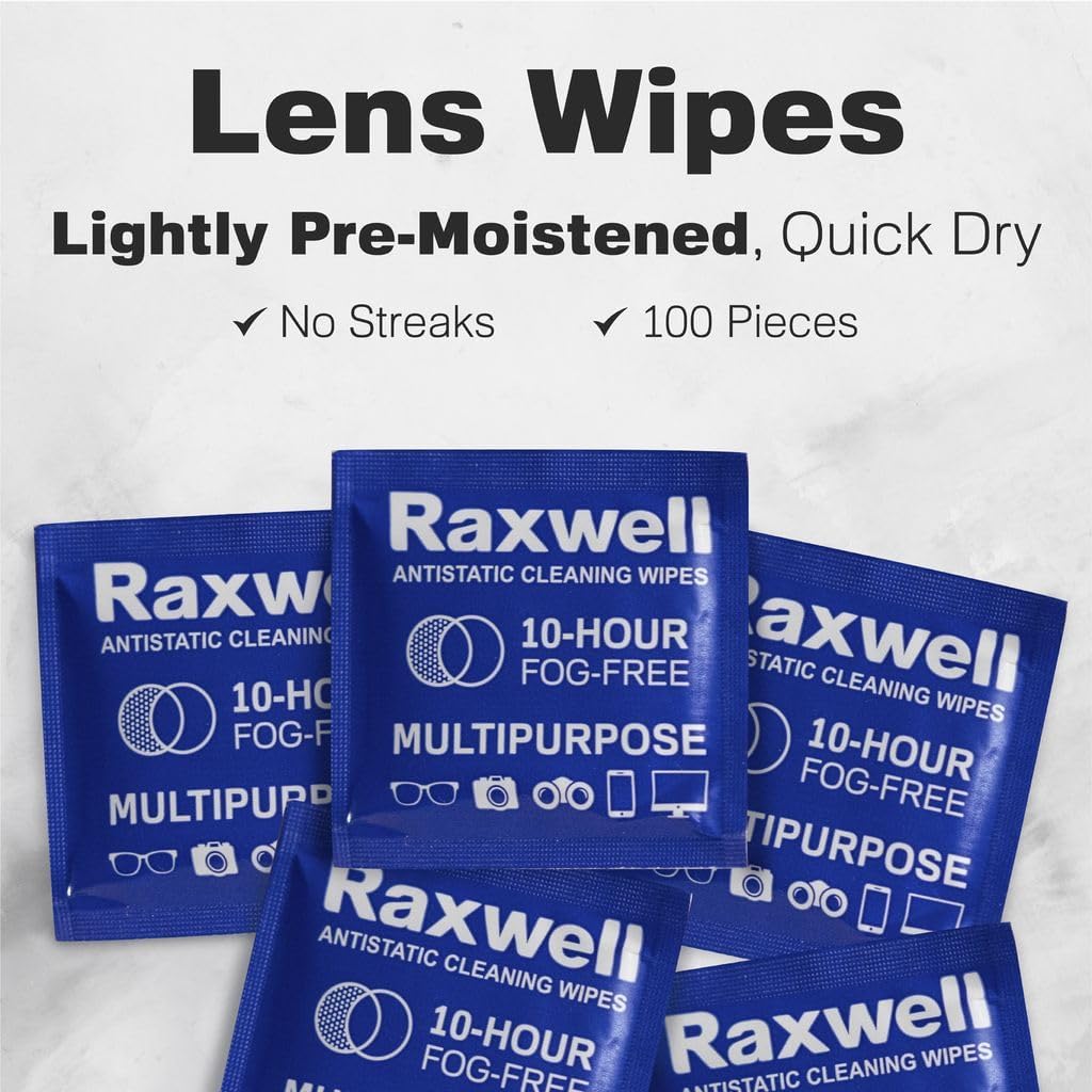 Raxwell Eyeglasses Cleaner Wipes 100 Count