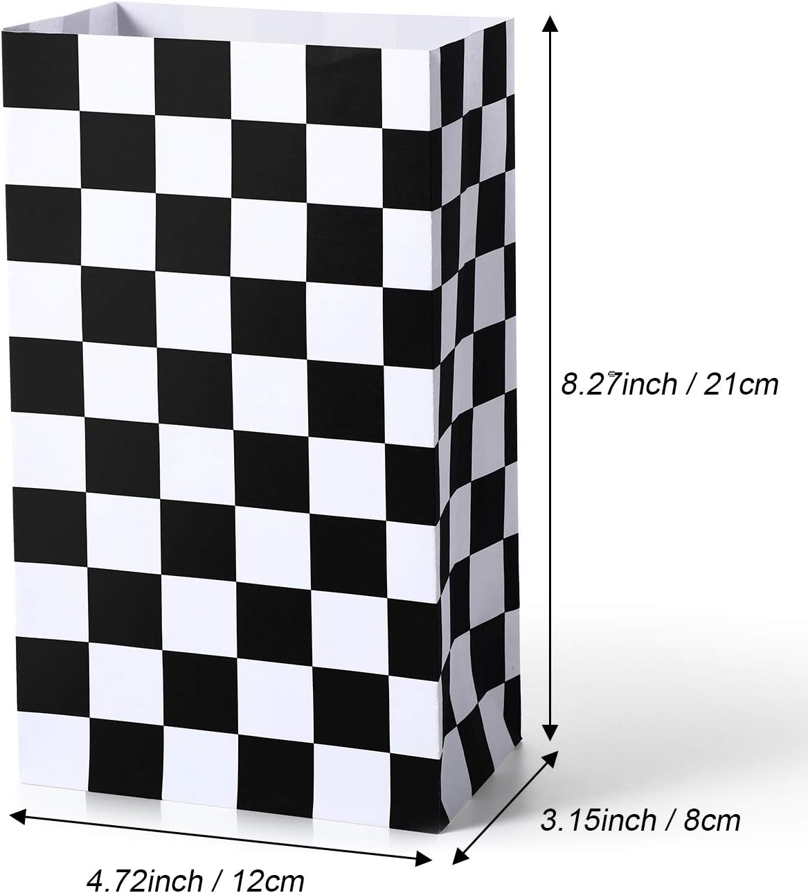 28 Pack Checkered Racing Treat Bags for Birthday Parties