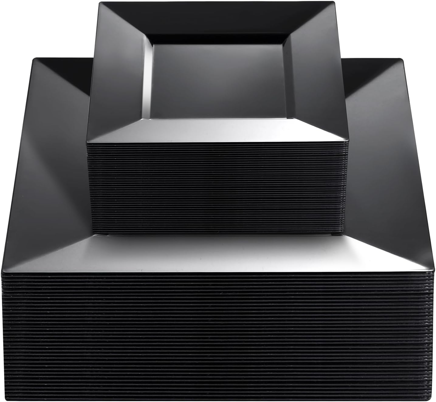 Liacere 100PCS Black Plastic Plates Set