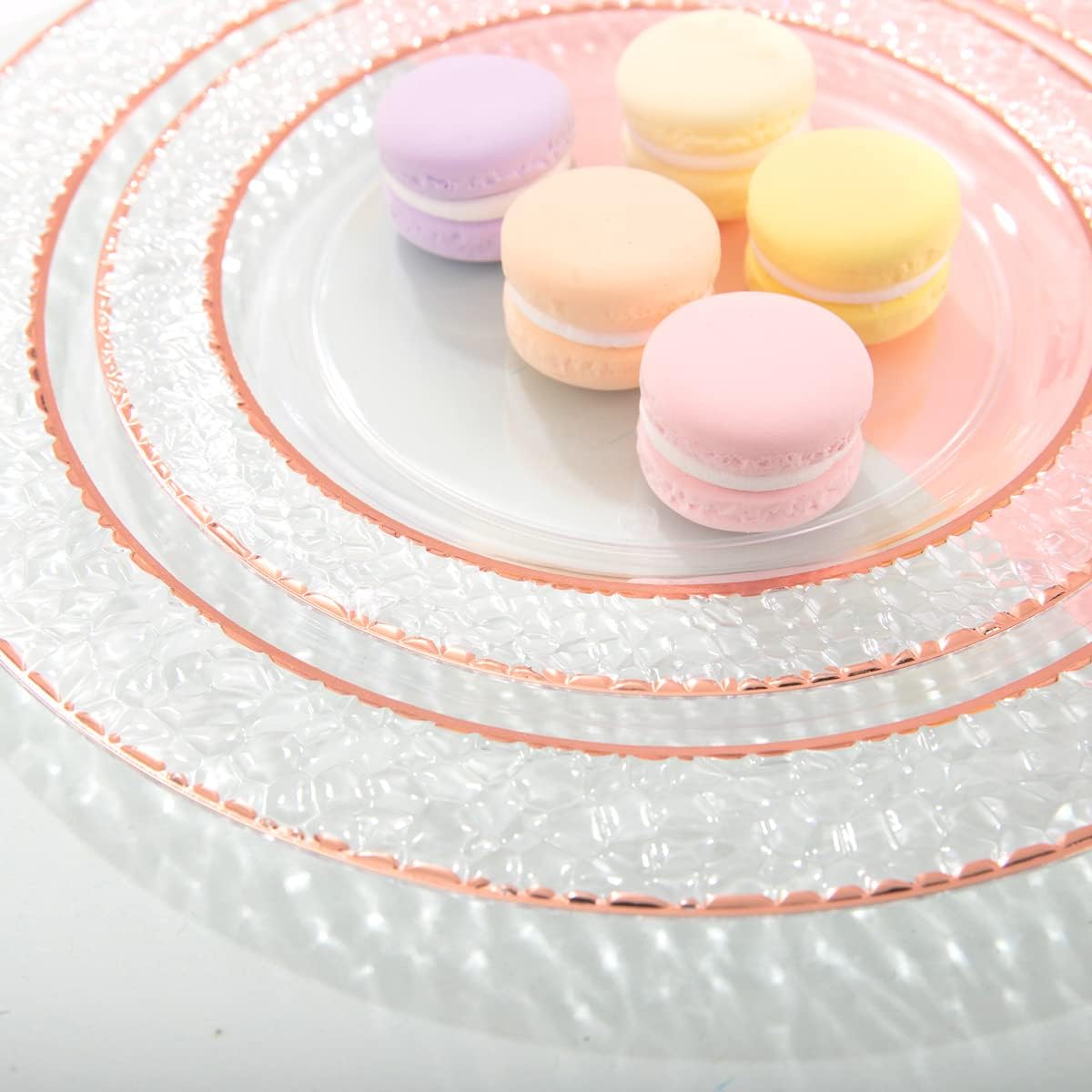 Ciaell 150PCS Rose Gold Plastic Plates Set