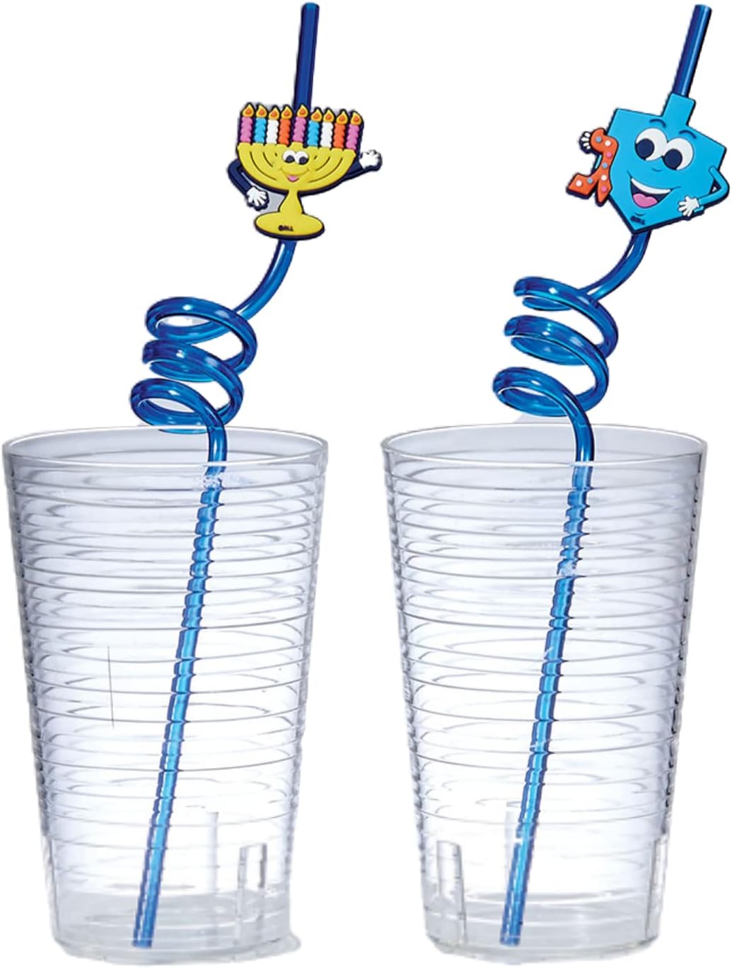 Rite Lite Set of 4 Chanukah Straws with Dreidels and Menorahs