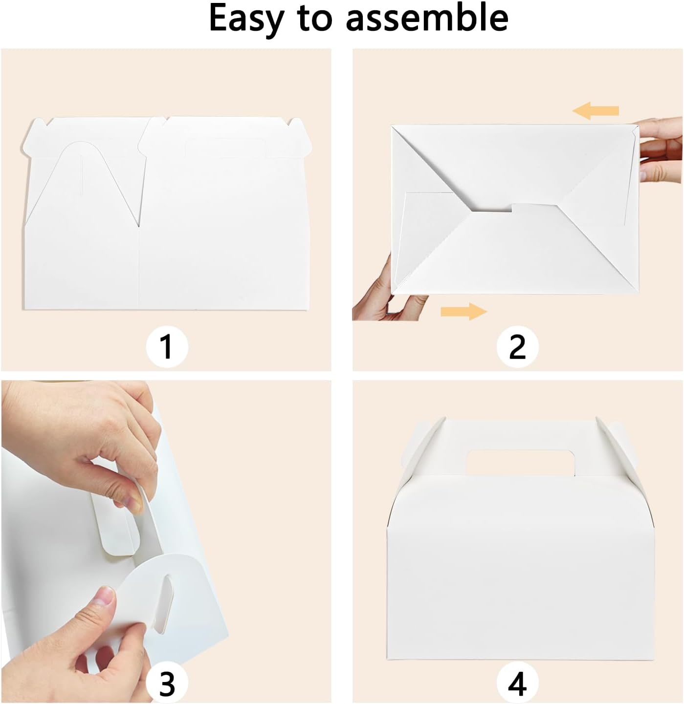 Unarty 30 PCS Large Gable Boxes White 9x6x6 Inch Gift Boxes