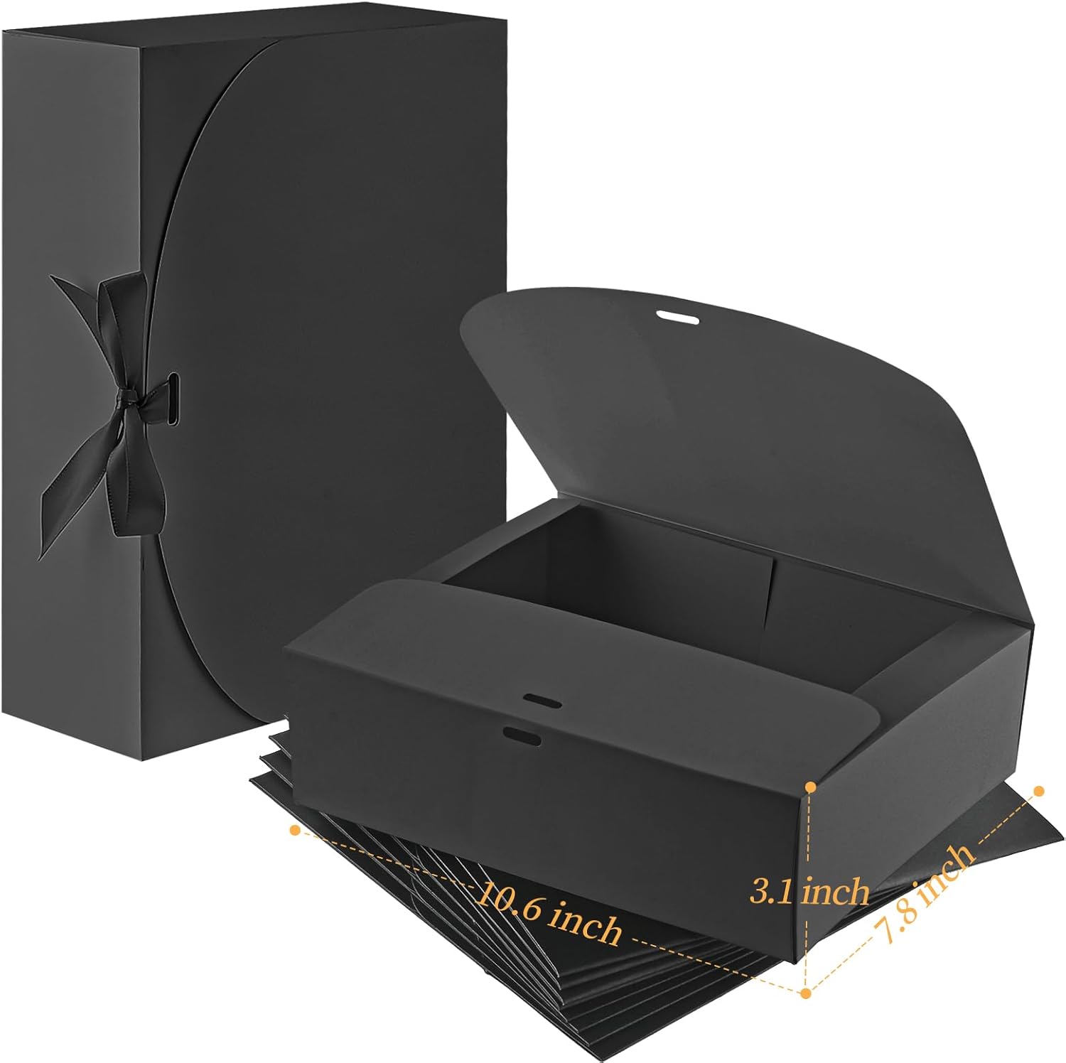 Ocmoiy 12 Pack Black Gift Boxes with Lids