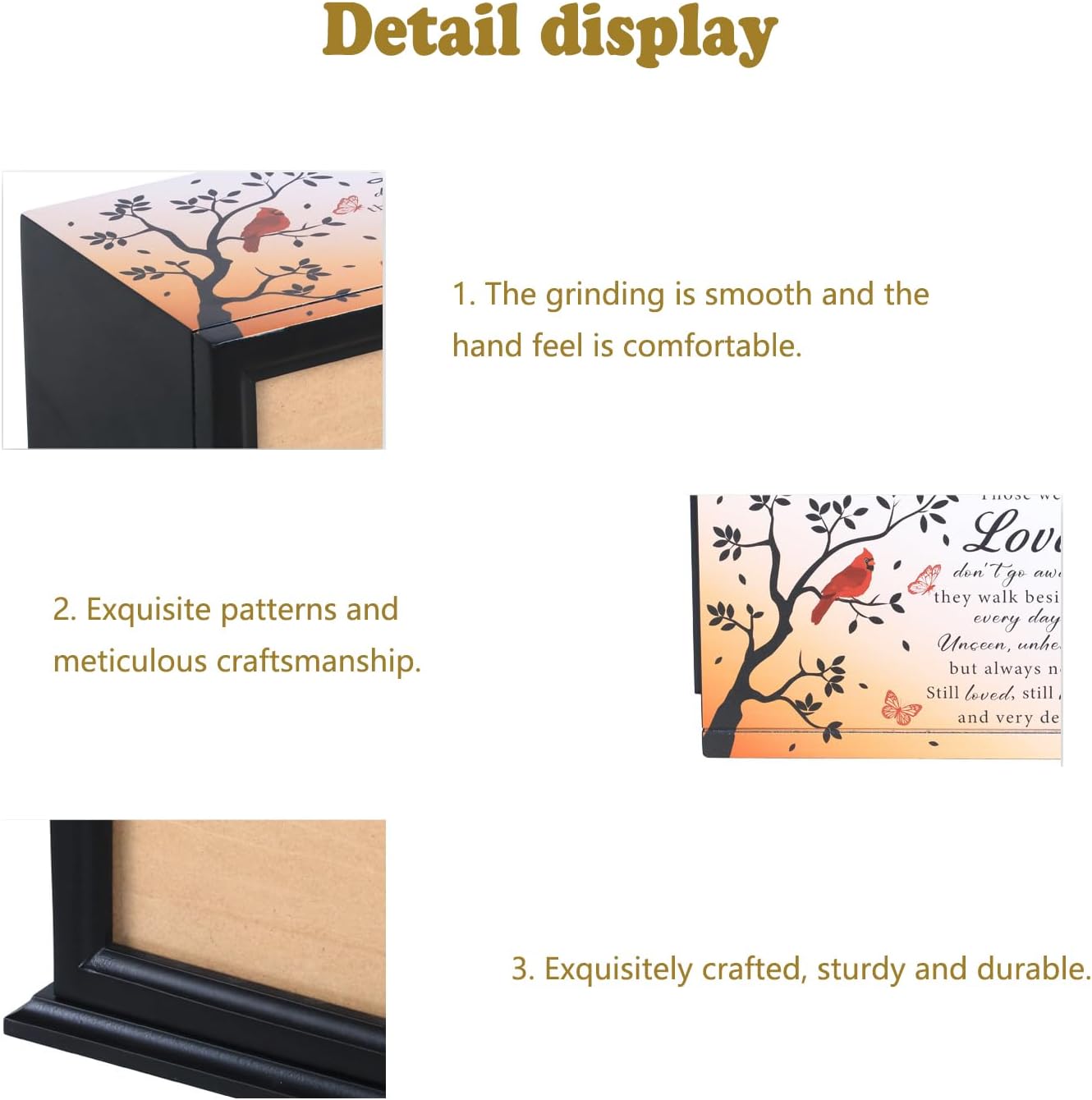 Wooden Cremation Urn With Photo Frame For Human Ashes