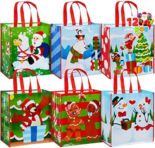 JOYIN 12 Extra-Large Christmas Gift Bags With Handles