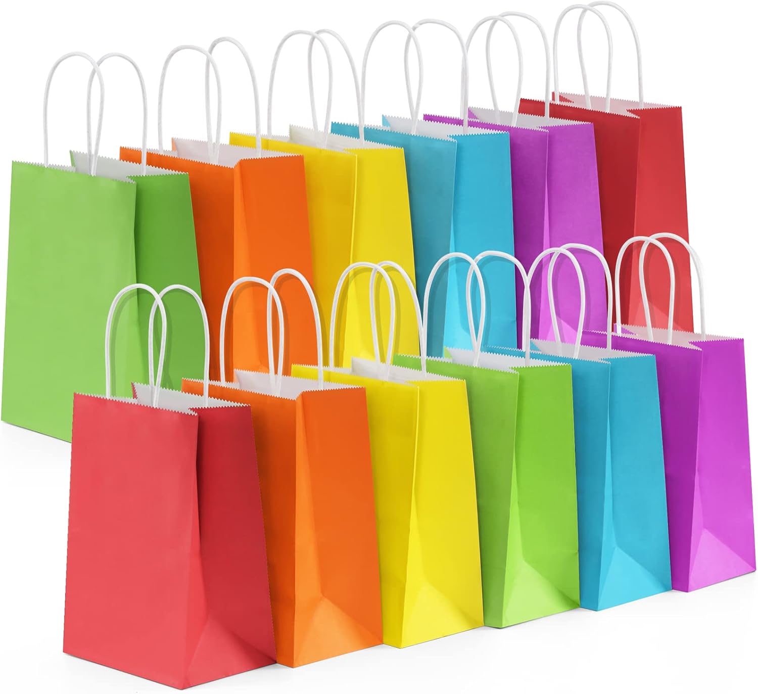 BagDream 24PCS Small Rainbow Party Favor Bags with Handles