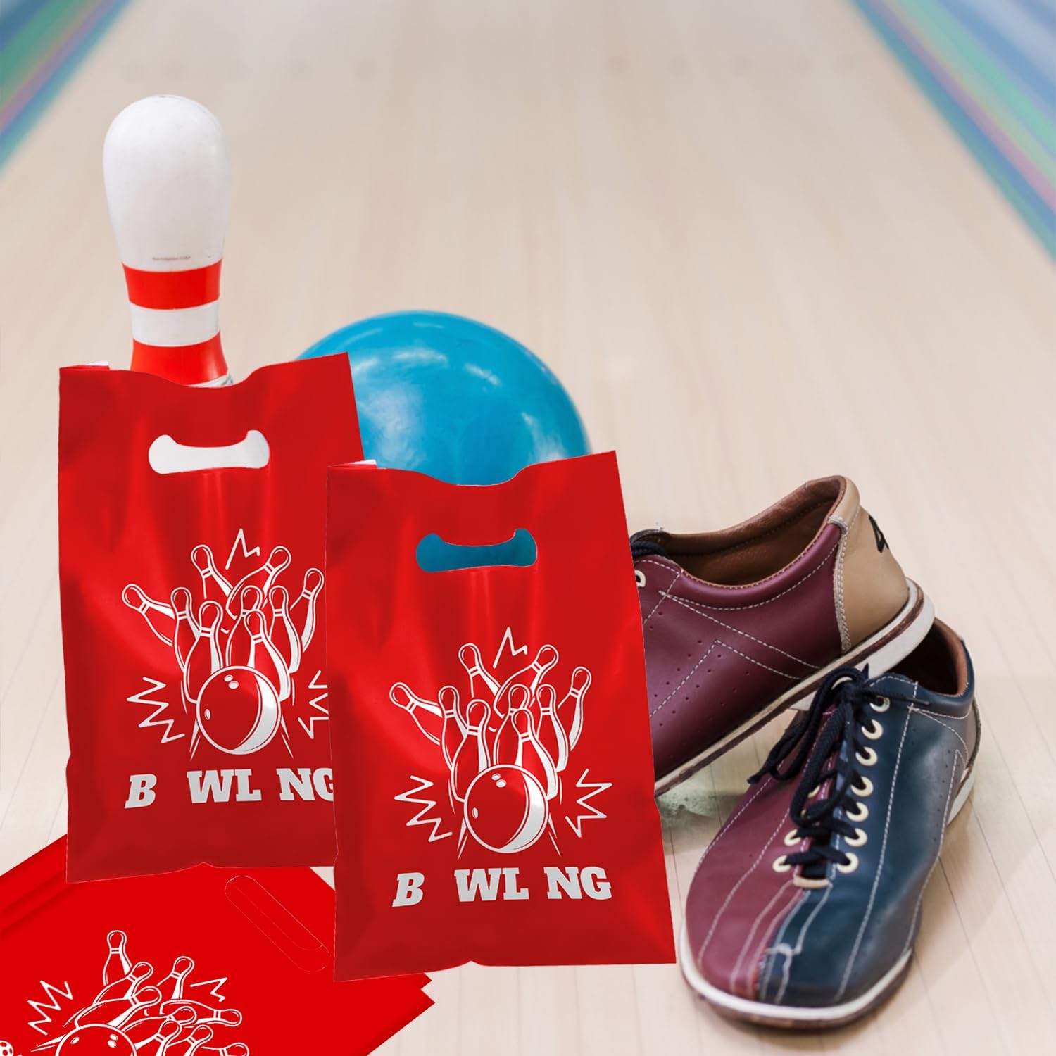 50 PCS Bowling Party Gift Bags for Kids Birthday Baby Shower