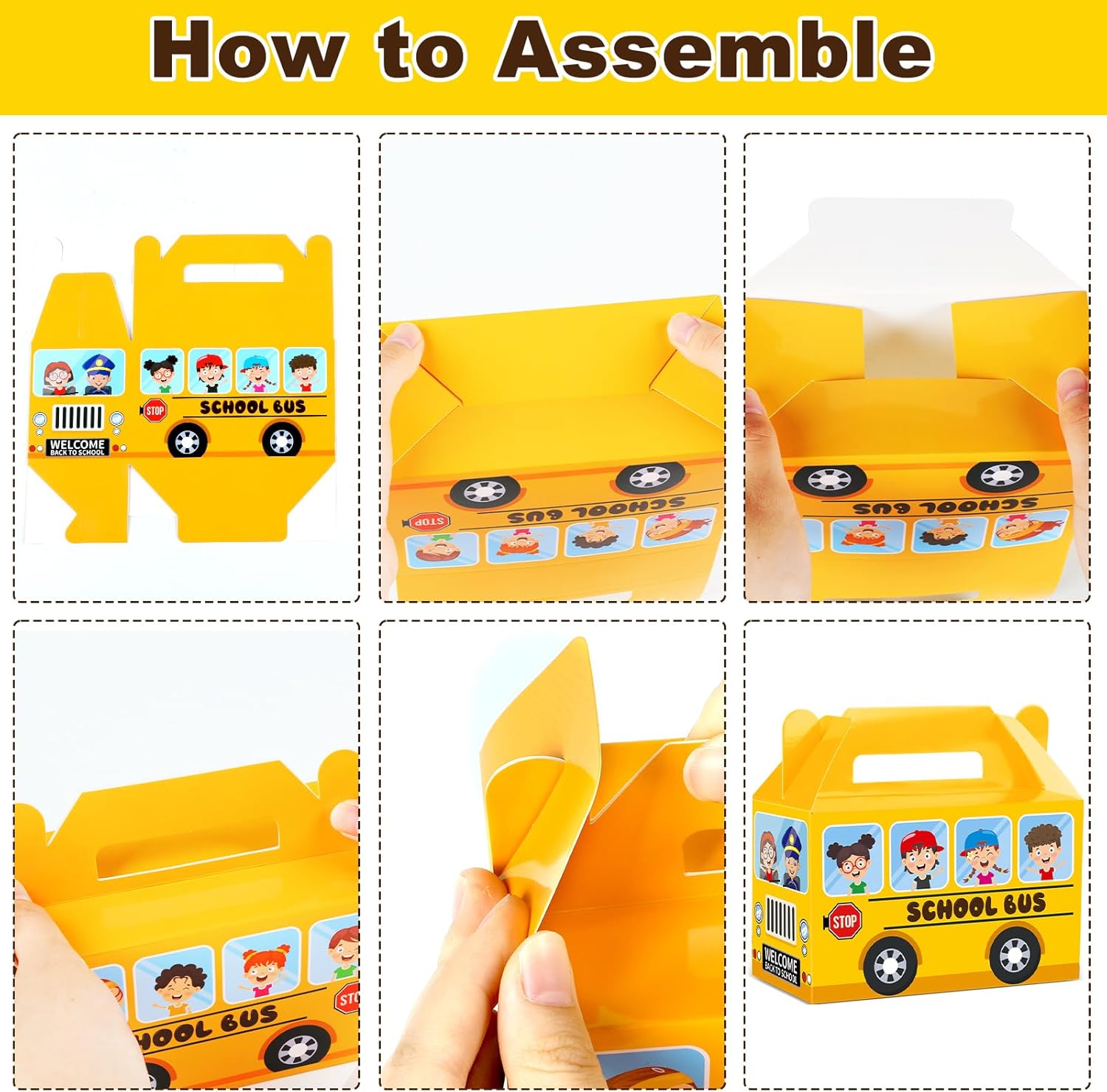 24Pcs School Bus Gift Boxes for Kids Party Favor