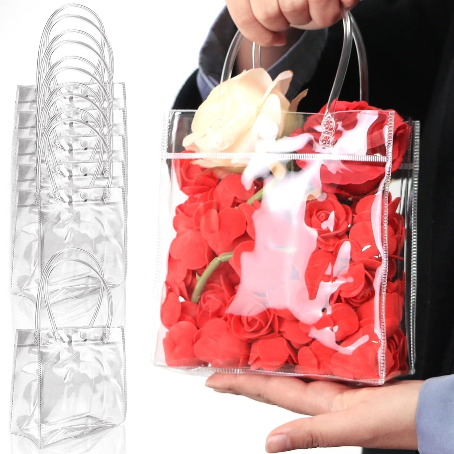 BadenBach 24 PCS Mini Clear Gift Bags with Handle