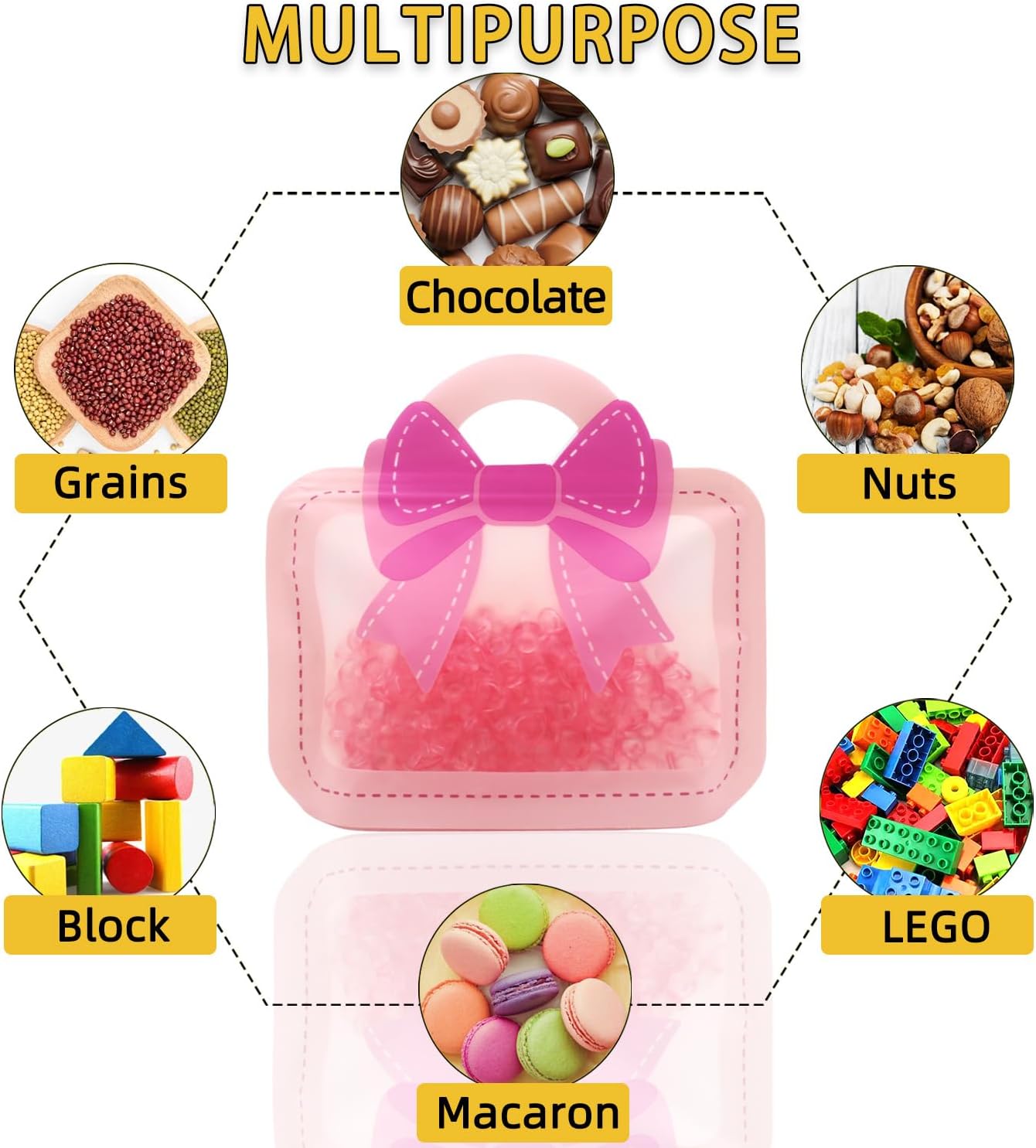 30 Pack Cartoon Bow Goodie Bags for Kids Birthday Parties