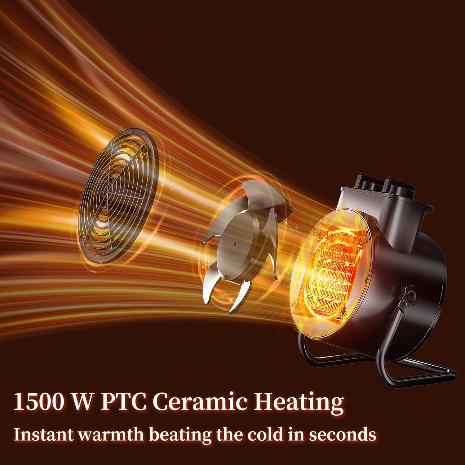 VCJ Portable Space Heater with 3 Modes and Thermostat