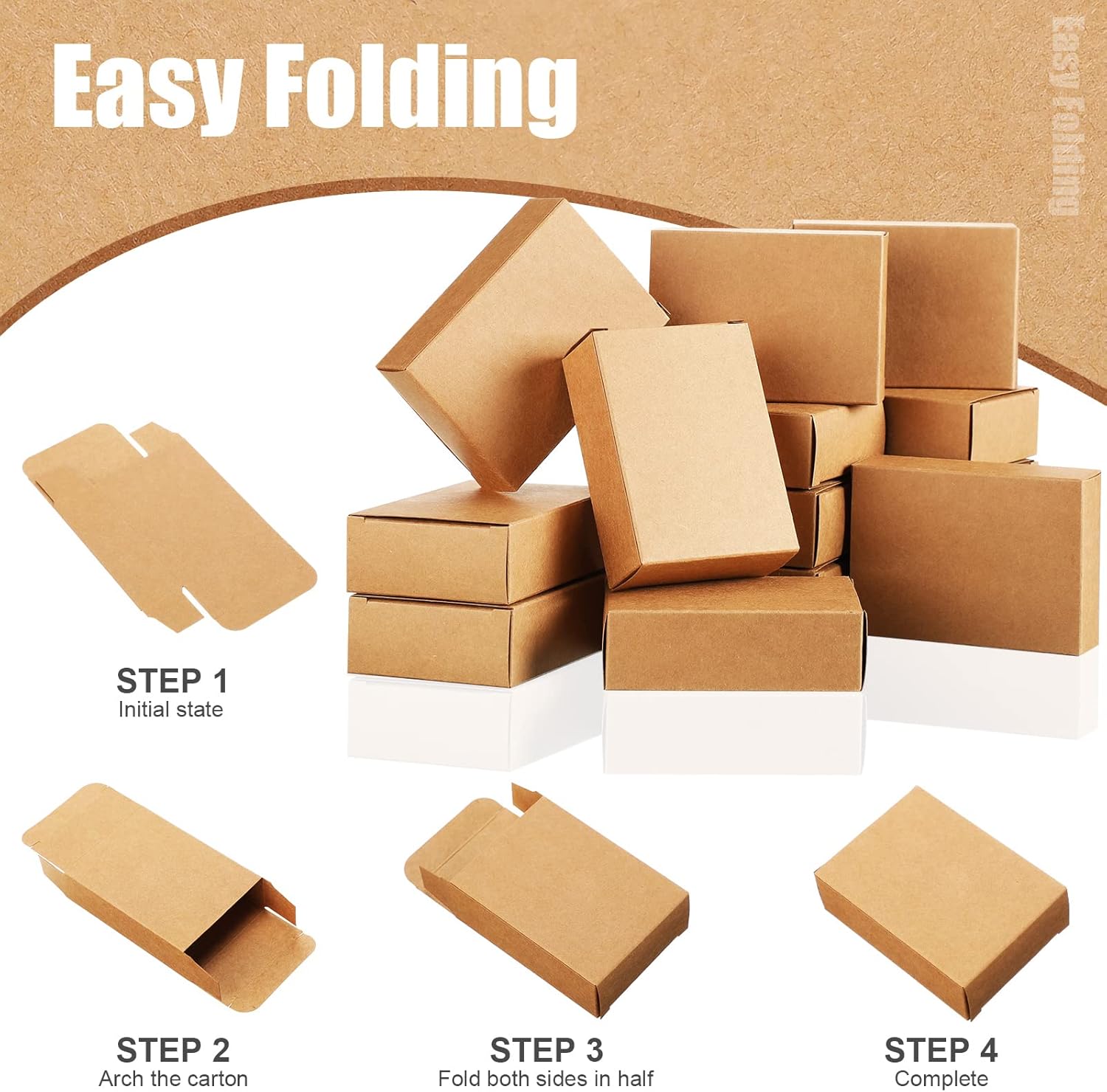 200 Pcs Kraft Soap Boxes No Window for Homemade Soap Packaging