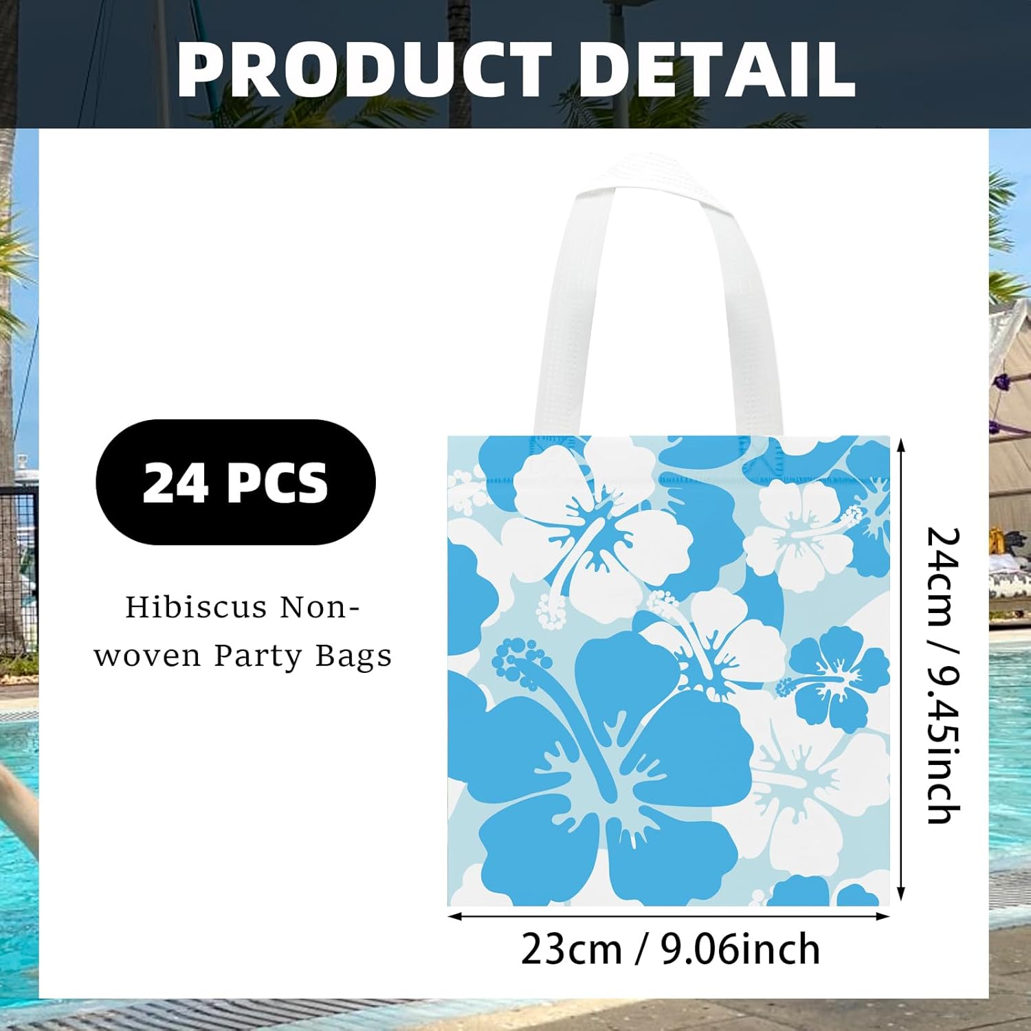 KERINGO 24 PCS Hibiscus Gift Bags with Handles