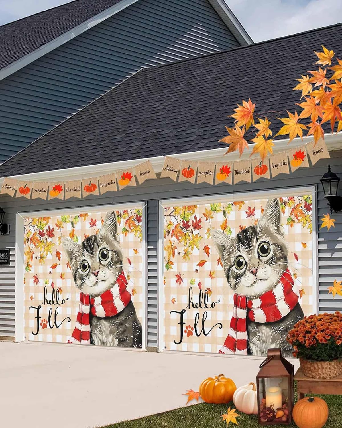 Fall Garage Door Banner 7x8 ft Thanksgiving Decor