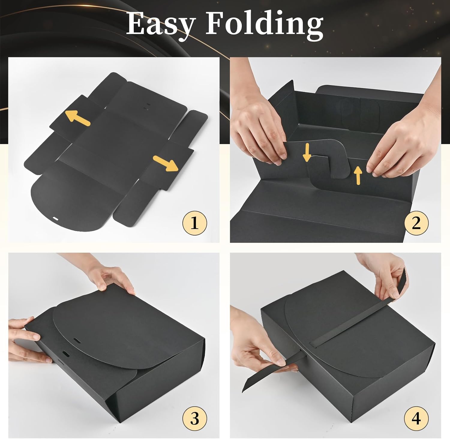Ocmoiy 12 Pack Black Gift Boxes with Lids