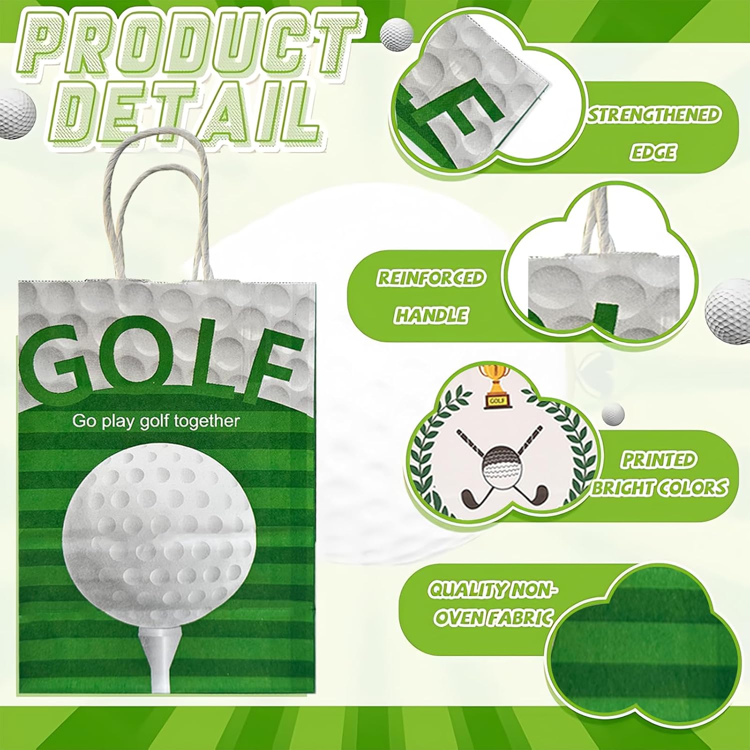 CZWXOXO 24pcs Golf Themed Gift Bags Party Supplies