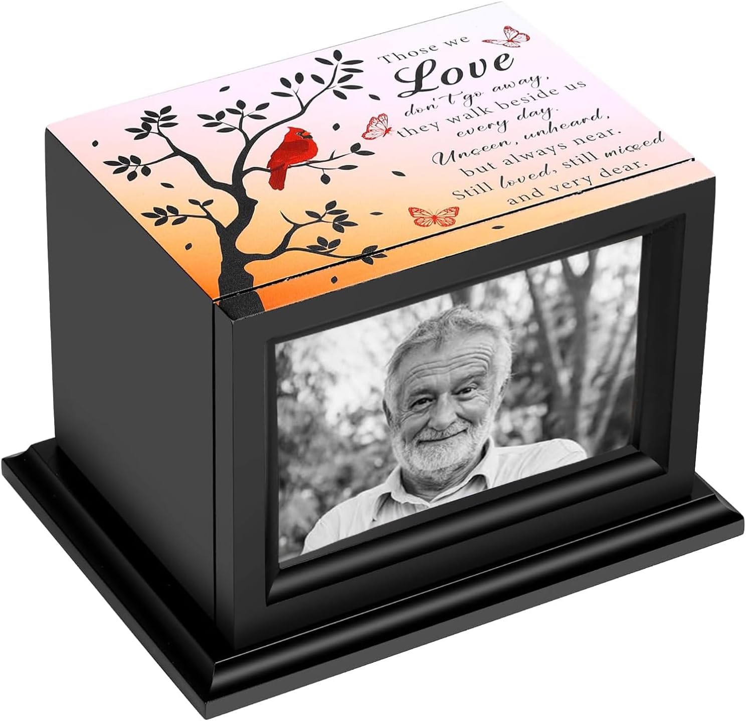 Wooden Cremation Urn With Photo Frame For Human Ashes