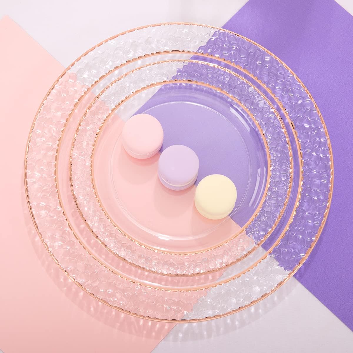 Ciaell 150PCS Rose Gold Plastic Plates Set