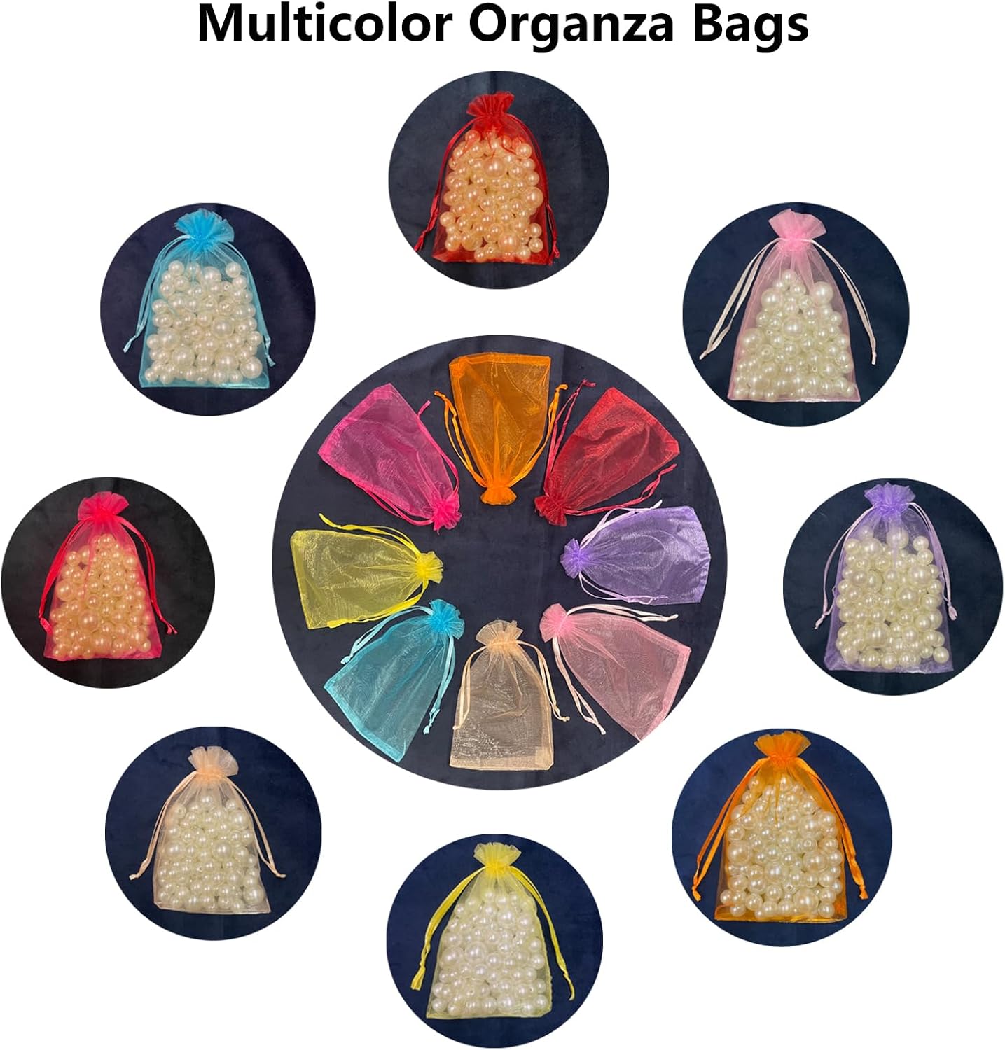 SIAGCRAW 100PCS Mixed Color Organza Bags 4x6 Inch