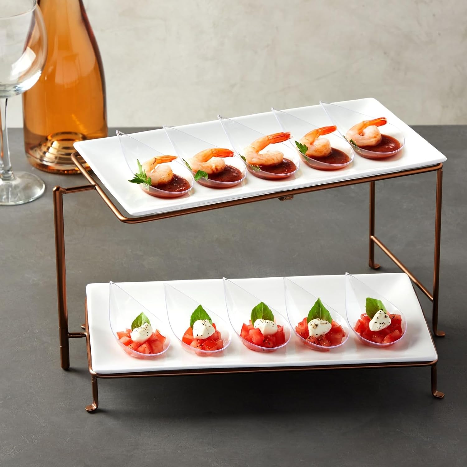 Juvale 72-Piece Mini Appetizer Set - Clear Plastic Plates and Tear Drop Spoons