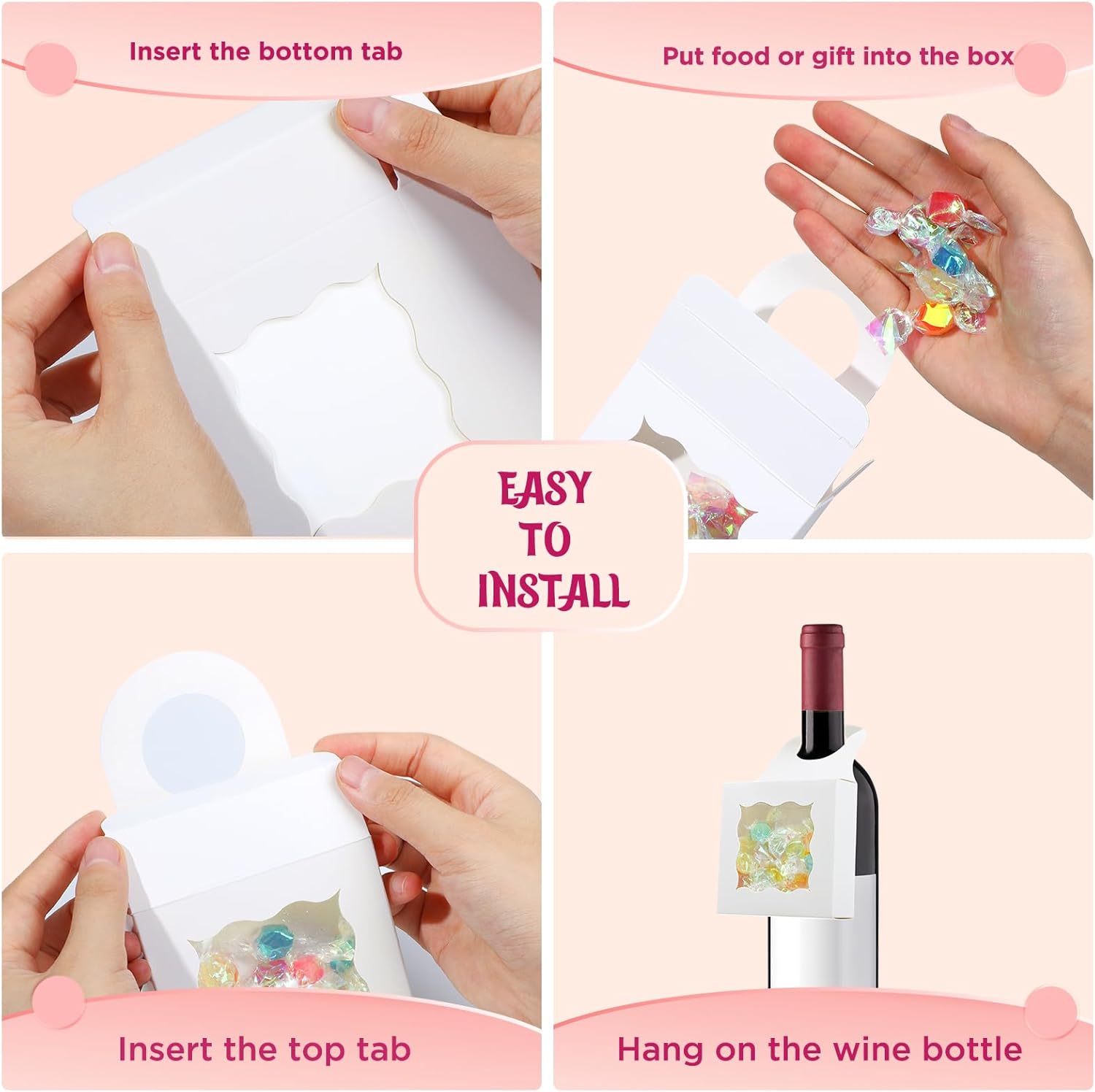 ISKYBOB 20Pcs Wine Bottle Box with Window