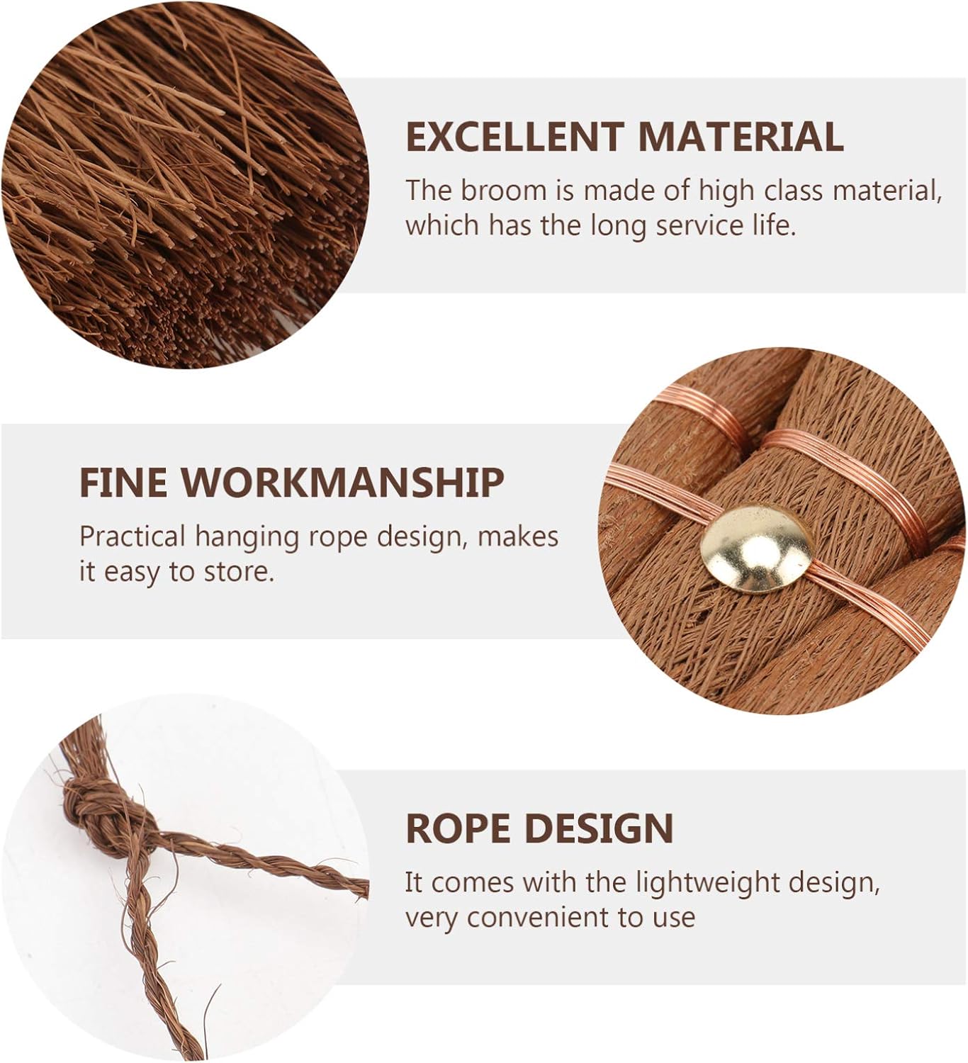 Yardwe Mini Palm Broom for Dining Tables and Countertops Brown 2 Pack
