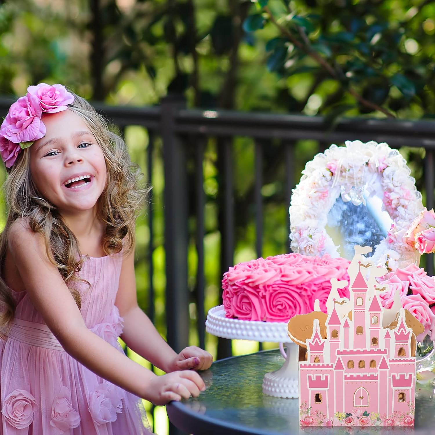 Outus 24 Piece Pink Princess Castle Favor Bags
