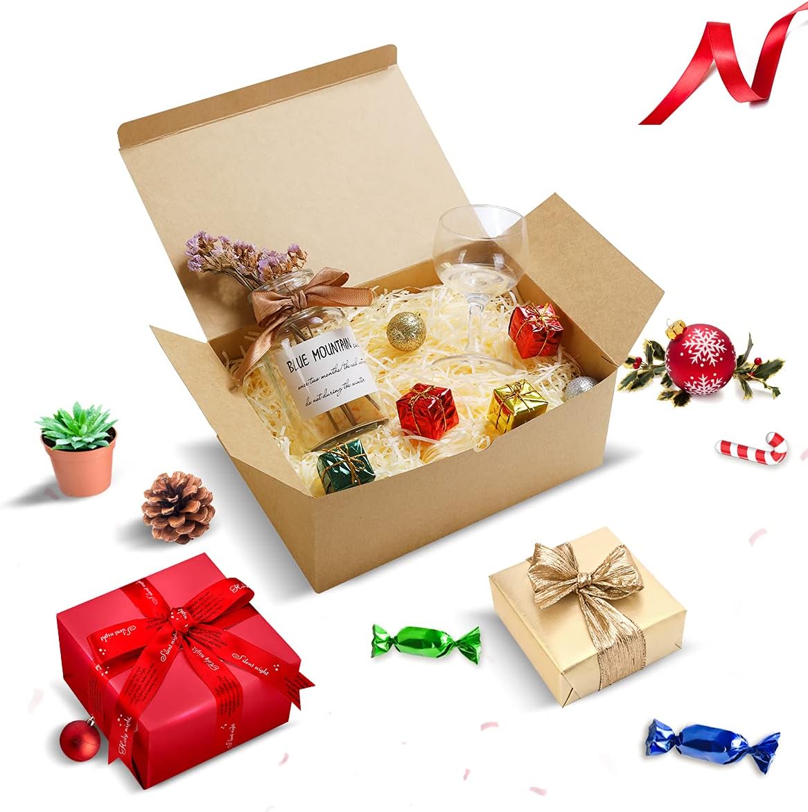 Frantis Brown Gift Boxes 10 Pack 945x65x4 Inches