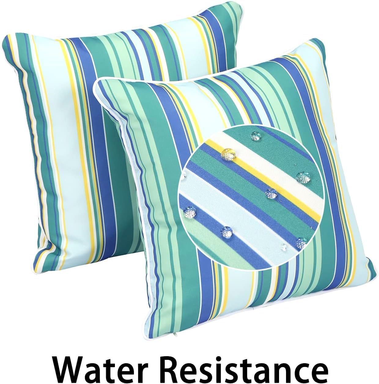 Enipate Outdoor Throw Pillows Set of 2 Striped Water Resistant