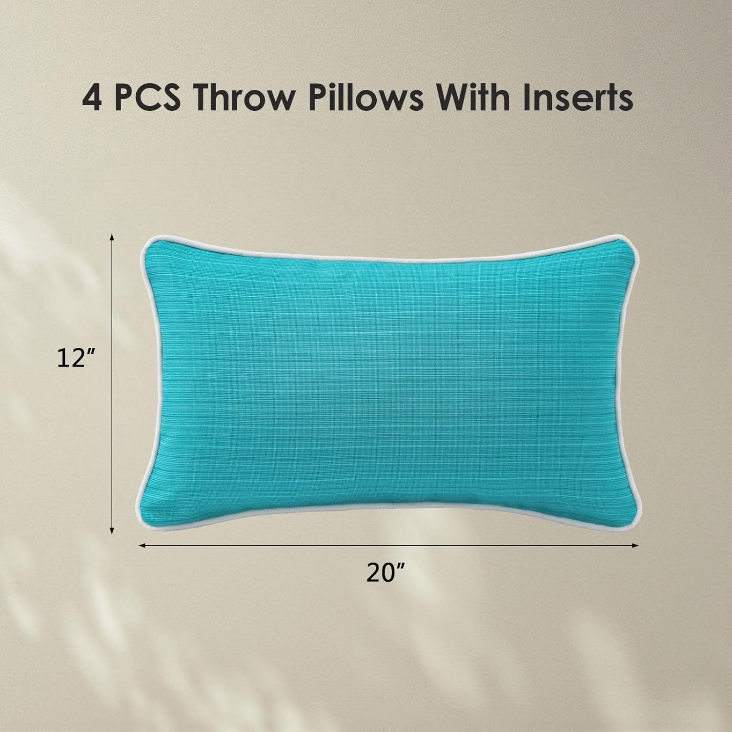 Unimatta Decorative Water Repellent Throw Pillows Set of 4 Turquoise