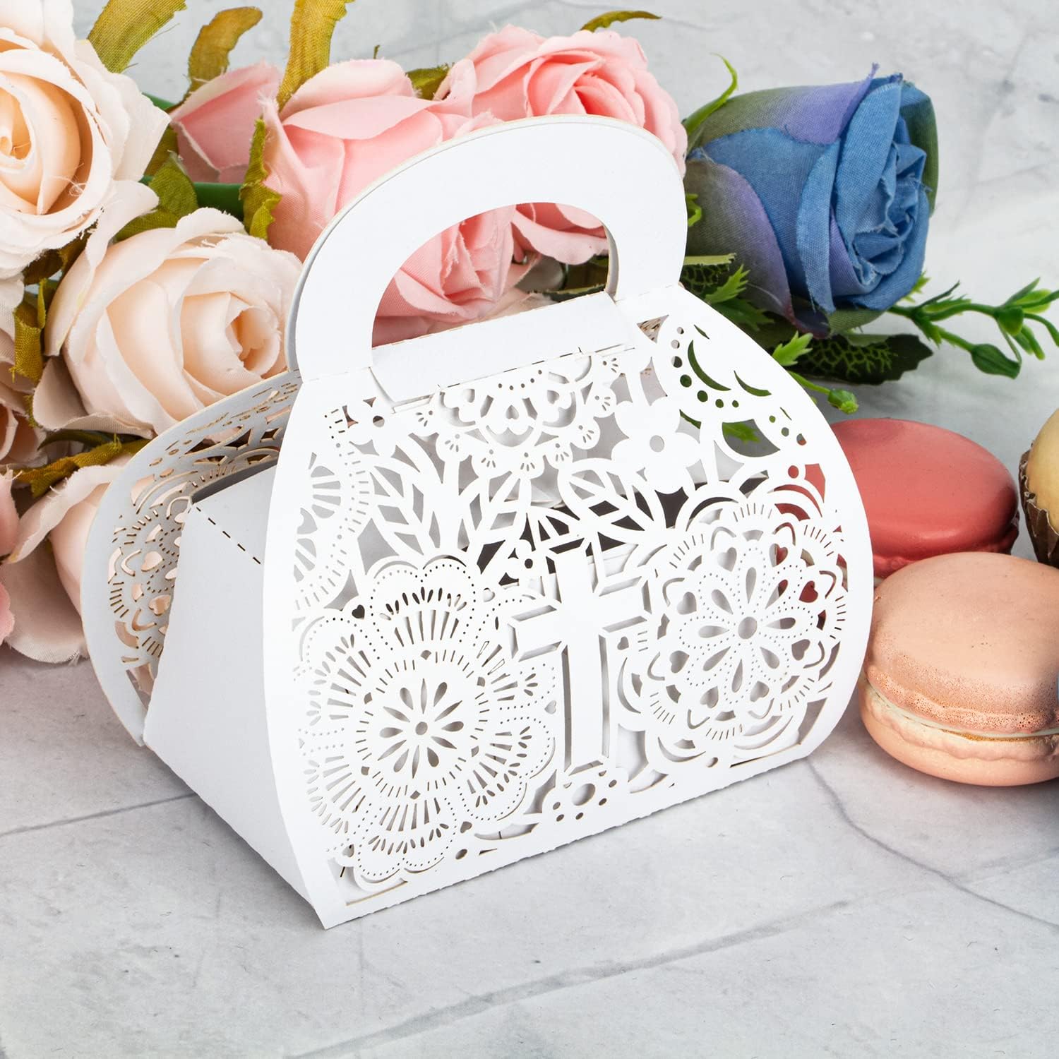 25PCS Shiny Cross Favor Boxes for Parties