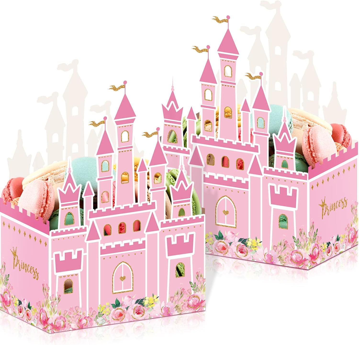 Outus 24 Piece Pink Princess Castle Favor Bags