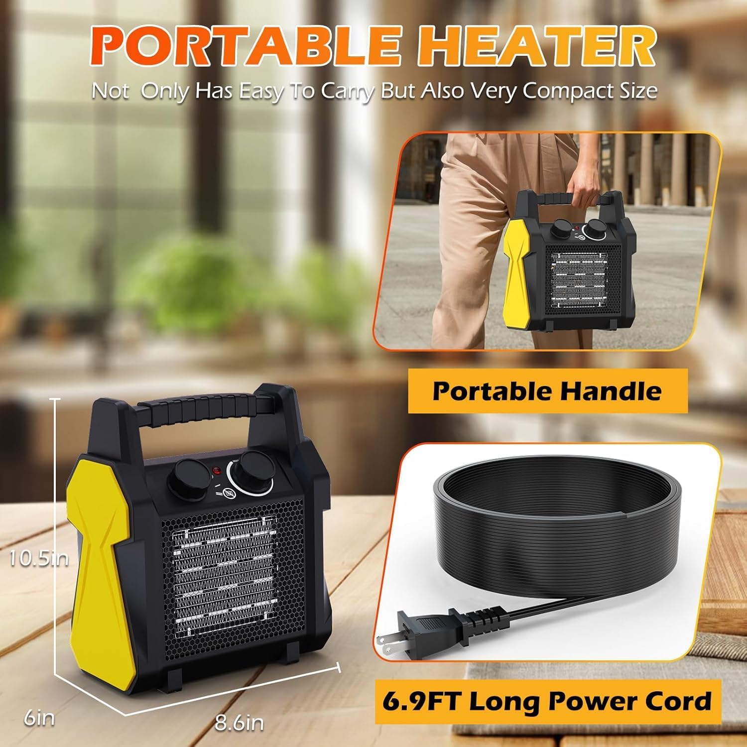 SEEYANG 1500W Electric Outdoor Heater with 3 Modes